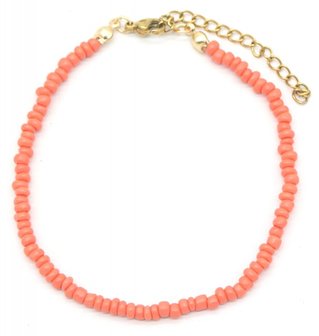 Armband glass beads - koraal roze
