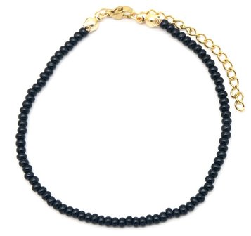 Armband glass beads - Zwart