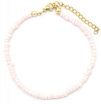 Armband glass beads - Roze