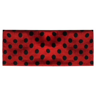 Velvet haarband dots - Rood/zwart