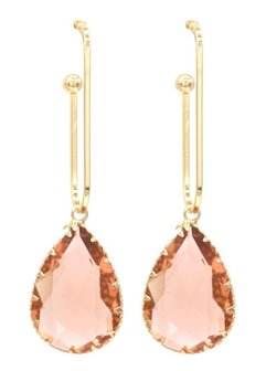 Oorbellen kristal dreams - Goud/Champagne roze