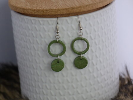 Handmade oorbellen - Designer green