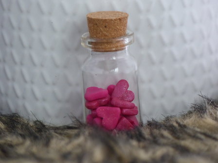 Handmade gift - Bottle of love pink