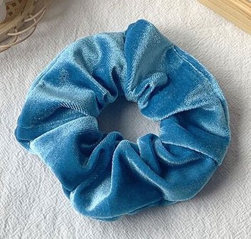 Scrunchie velours - Blauw