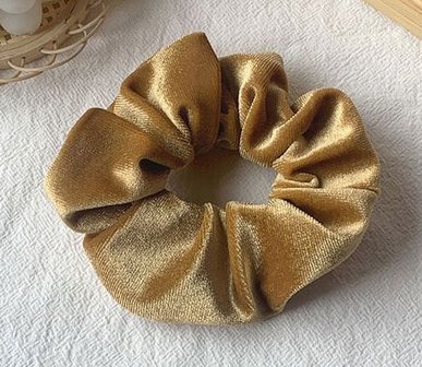 Scrunchie velours - Okergeel