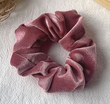 Scrunchie velours - Roze