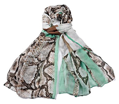 Sjaal snake print - Green