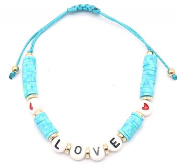 Katsuki armband love heart - Blauw