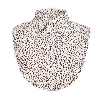 Los kraagje/Blouse kraagje leopard - Beige/bruin