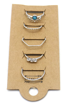 Ringen set blue moon - Maat 16