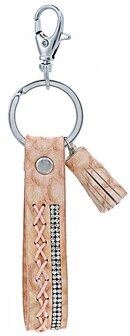 Sleutel/tas hanger leather strap - Zalm