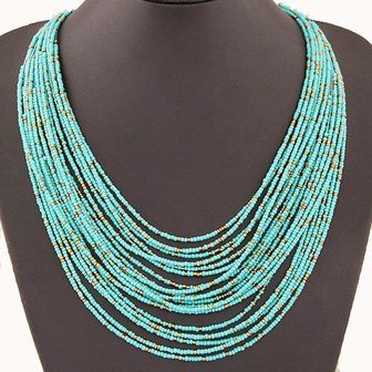 Ketting boho - Blauw