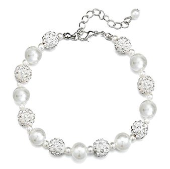 Armband pearls shamballa - Wit