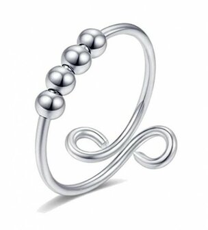 Stainless steel ring swirl - Zilver