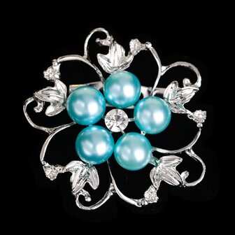 Broche flower - Blauw