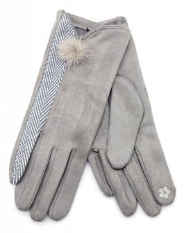 Handschoenen pompon - Grijs
