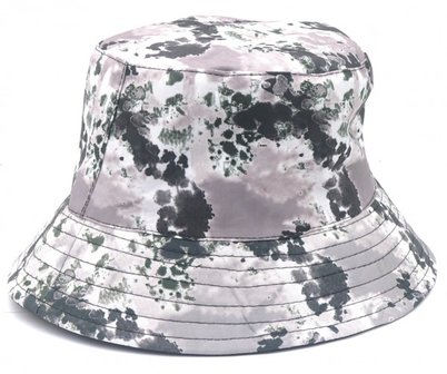 Bucket hat grijs zwart wit