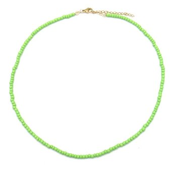Ketting glass beads green