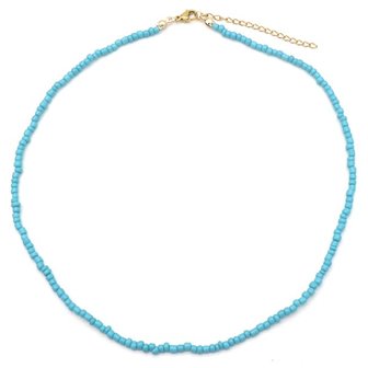 Ketting glass beads - Blauw(1)