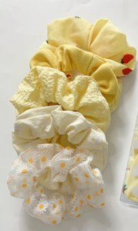 scrunchie set geel