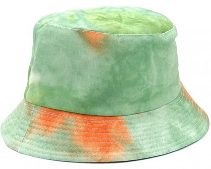  Bucket Hat  tie dye- Groen/Oranje