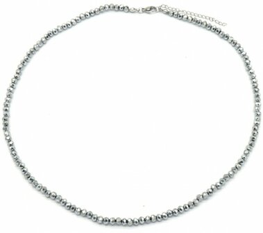 Ketting crystal beads - Zilver