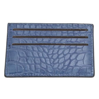 Pasjes portemonnee croco - Blauw