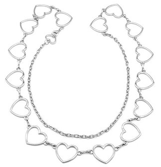 Metalen riem hearts - Zilver