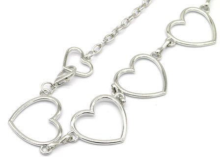 Metalen riem hearts - Zilver