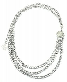 Metalen riem layered - Zilver