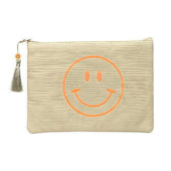 Make-up/Toilet tas smiley - Oranje