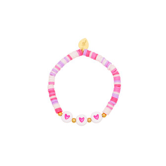 Meisjes armband hearts - Roze