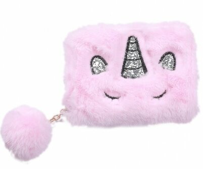 Portemonnee fluffy unicorn - Roze