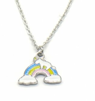 Ketting rainbow blauw/geel/roze