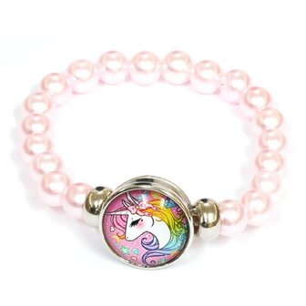 Kralenarmband eenhoorn - Roze