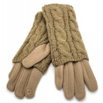 Handschoenen knitted -  Bruin