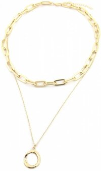 Ketting dubble chain- Goud