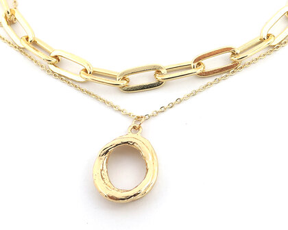 Ketting dubble chain- Goud