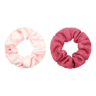 Scrunchie set glitter - Roze