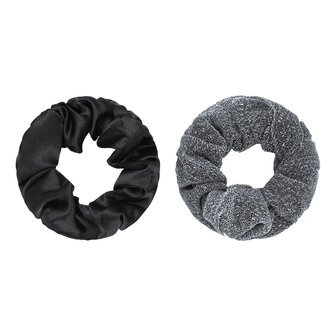 Scrunchie set glitter - Black