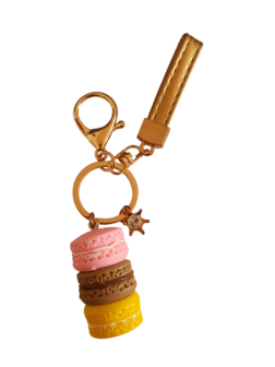 Sleutel/tas hanger macarons - Goud