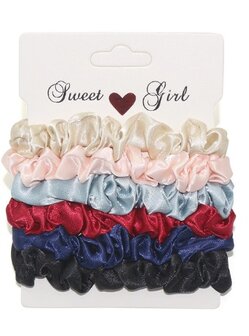 Haarelastieken/scrunchie set 6 stuks - Verschillende kleuren