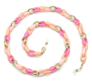 Brillenkoord collerfull chain - Roze