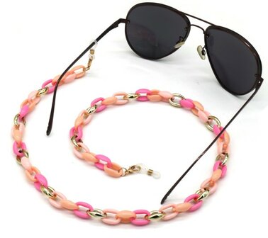 Brillenkoord collerfull chain - Roze