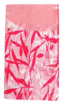 Scarf summer leaves - Pink