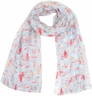 Dunne sjaal flamingo - Blauw