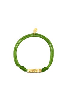 Armband satin love - Groen