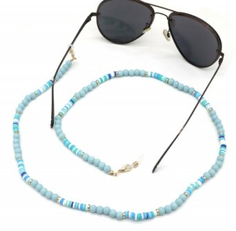 Brillenkoord beads - Blauw