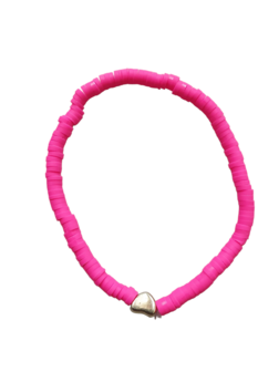 Armband summer love - Fel roze