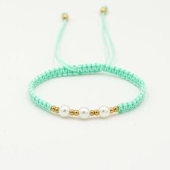 Armband basic pearl - Groen